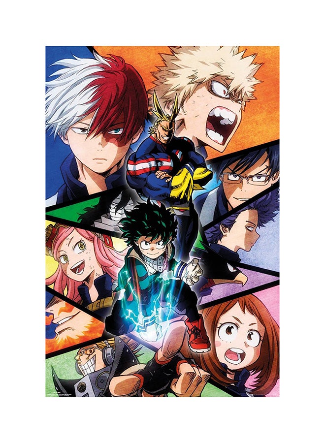 ملصق طويل يمثل شخصيات مسلسل "My Hero Academia" أزرق/ برتقالي/ أخضر 24x36بوصة - v1543383457/N19709082A_1