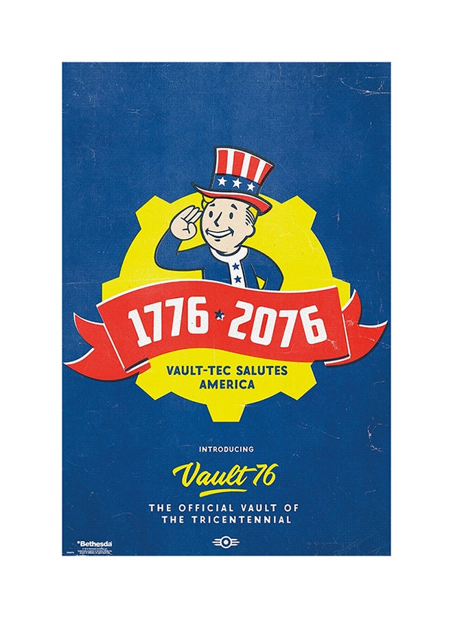 Fallout 76 Tricentennial Maxi Poster Blue/Yellow/Red 61x91.5cm