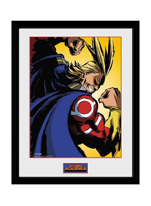 My Hero Academia Poster With Frame Yellow/Red/Grey 30x40cm