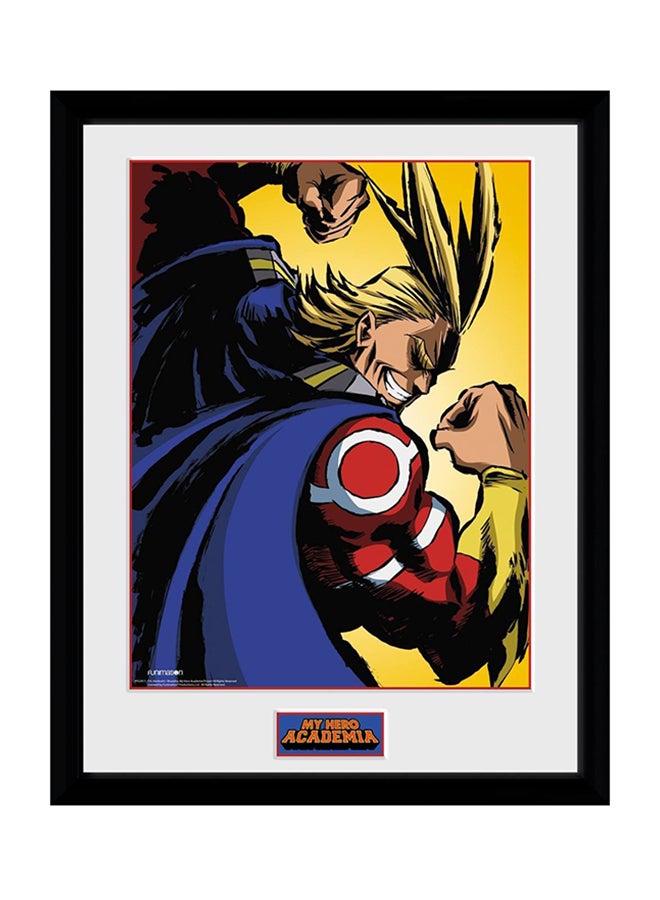 My Hero Academia Poster With Frame Yellow/Red/Grey 30x40cm