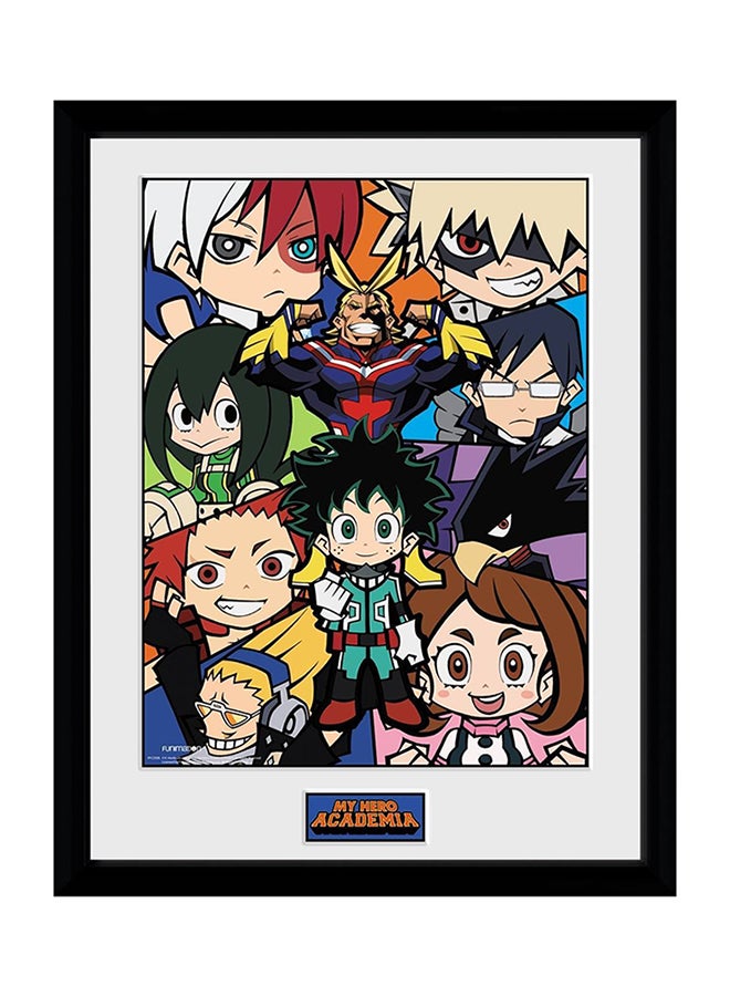 ملصق مزود بإطار لسلسة قصص المانجا My Hero Academia أزرق/أخضر/أسود 30x40سم