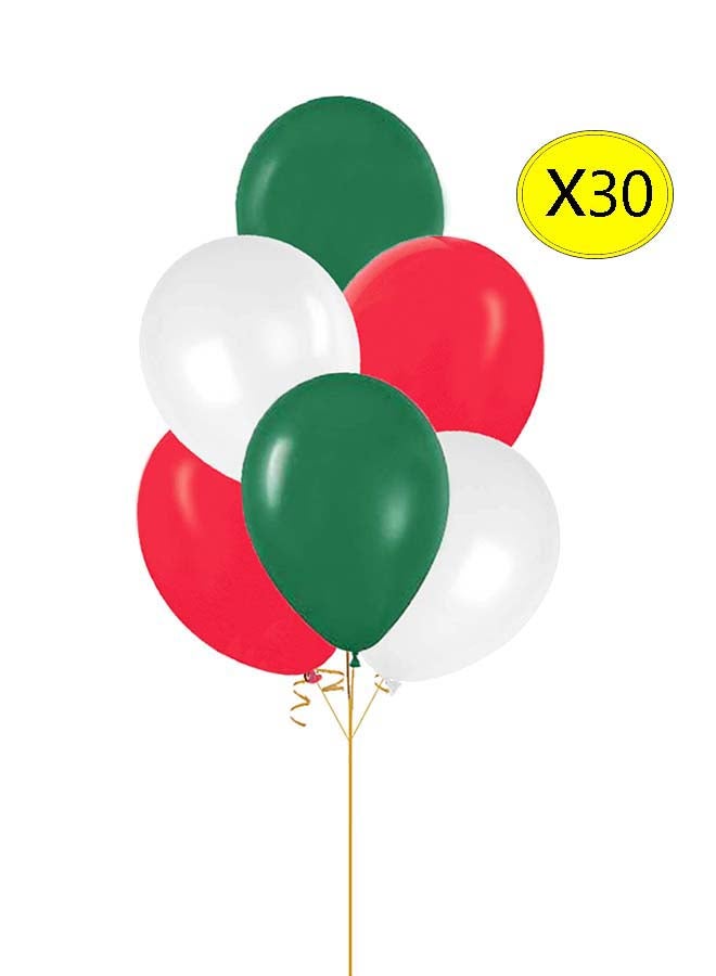 30-Piece Christmas Decorative Party Balloon Set 12inch