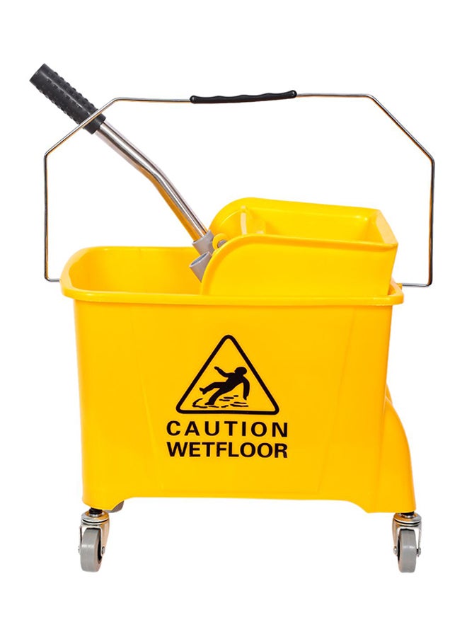 Mop Bucket With Wheel And Wringer Yellow 20Liters  - Image 2