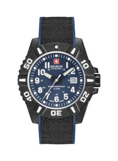 SWISS MILITARY HANOWA Men's Black Carbon Analog Wrist Watch 6-4309.17.003 - 44 mm - Blue/Black  - Image 1
