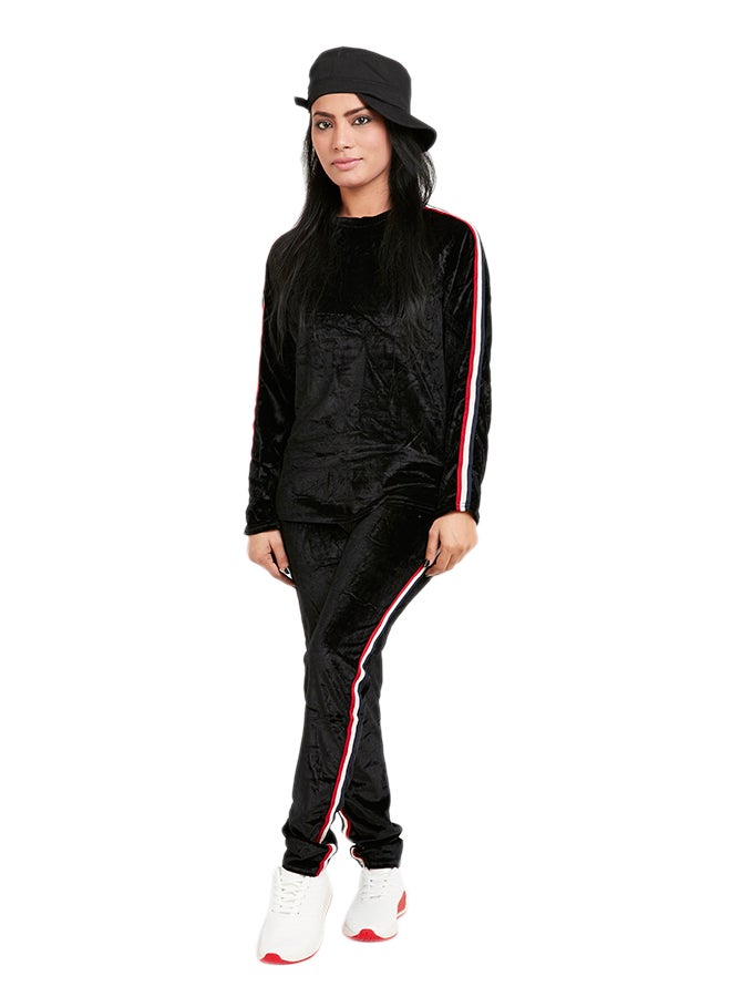 Velvet Pyjama Set Black/Red/White  - Image 1