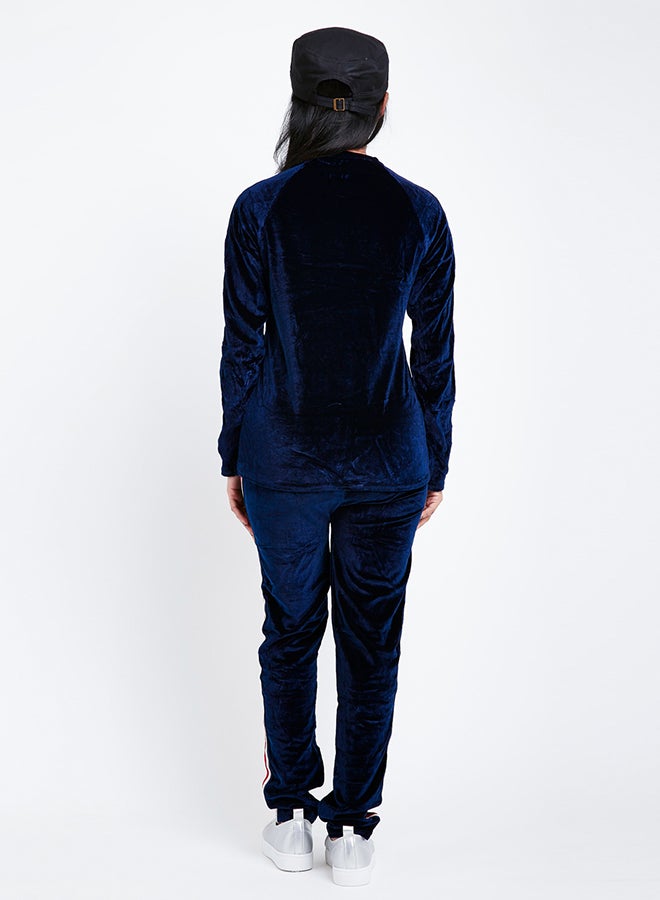Velvet Pyjama Set Blue/Red/White  - Image 2