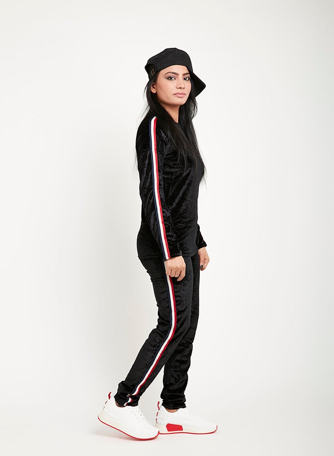 Velvet Pyjama Set Black/Red/White  - Image 3