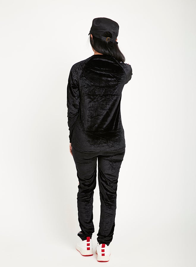 Velvet Pyjama Set Black/Red/White  - Image 2