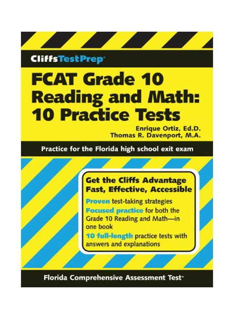 Cliff Test Prep FCAT Grade 10 Reading And Math: 10 Practice Tests Paperback English by Thomas R. Davenport - 28-Nov-05
