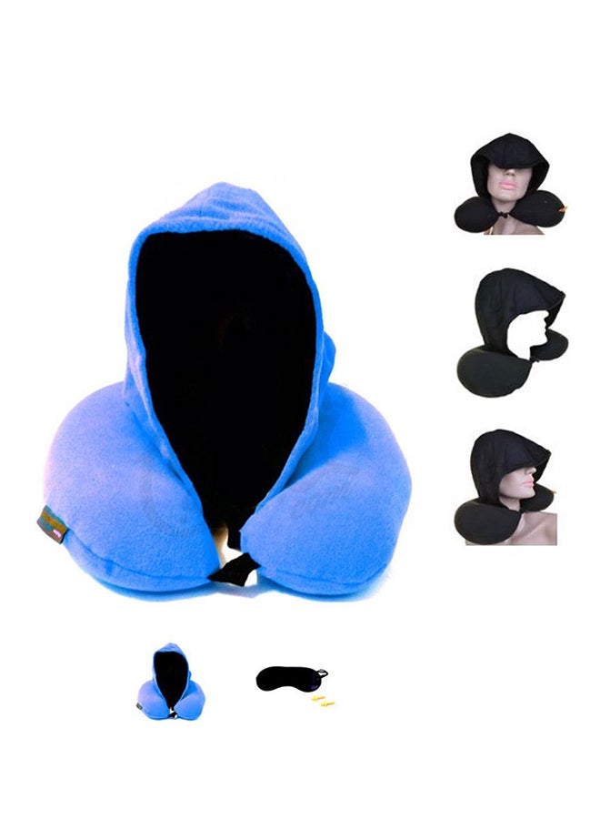 Soft Travel Neck Pillow With Eye Cover And Ear Plugs Blue  - Image 3