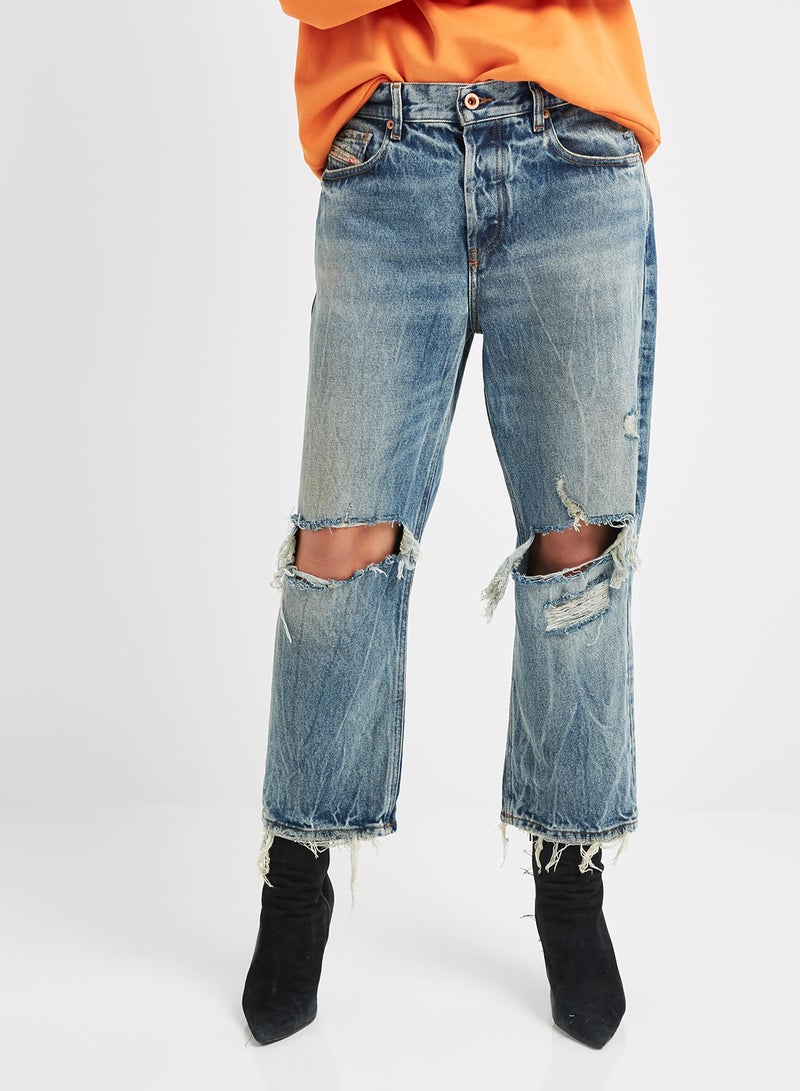 DIESEL - Aryel Button Detailed Denim Blue - Image 1