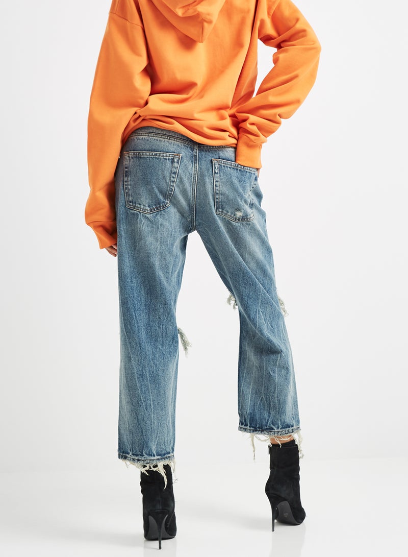 DIESEL - Aryel Button Detailed Denim Blue - Image 1
