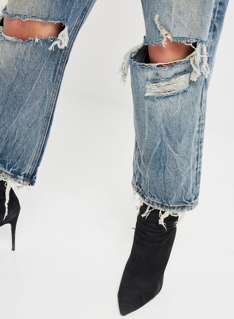 DIESEL - Aryel Button Detailed Denim Blue - Image 1