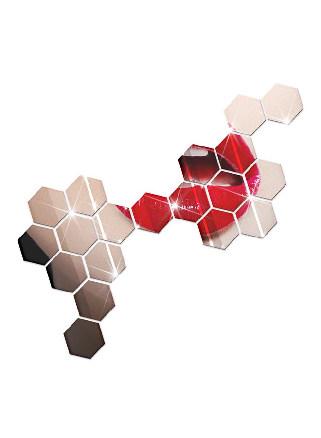 TOOARTS 12-Piece 3D Acrylic Self Adhesive Waterproof Decorative Wall Mirror Sticker Set Clear 8centimeter - Image 2