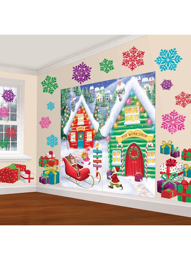 أمسكان مجموعة زينة مكونة من 32 قطعة لتزيين الجدران تعبر عن مشهد للقطب الشمالي