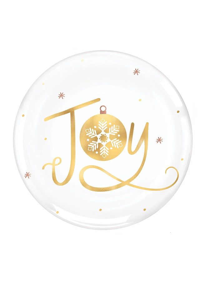 أمسكان طقم أطباق بلاستيكية تحمل عبارة "Joy" مطبوعة بختم ساخن 7.5بوصة