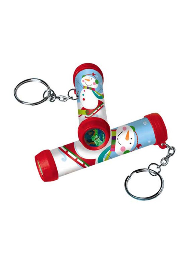 أمسكان طقم سلسة مفاتيح مزودة بمشكال بنمط الشتاء مكون من 12 قطعة