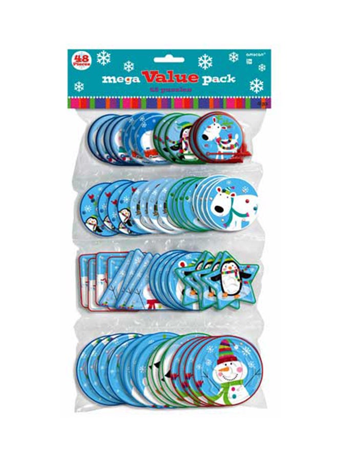 Amscan 48-Piece Christmas Puzzle Game Set