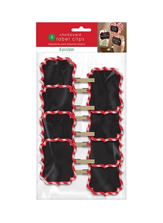 Amscan 8-Piece Christmas Chalkboard With Label Clip