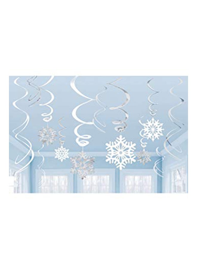 أمسكان زينة ملتفة على شكل ندفة ثلج مكونة من 12 قطعة