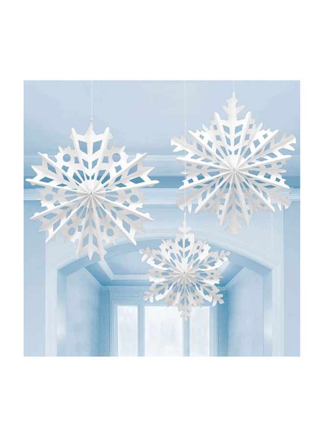 Amscan 3-Piece Snowflakes Hanging Fan