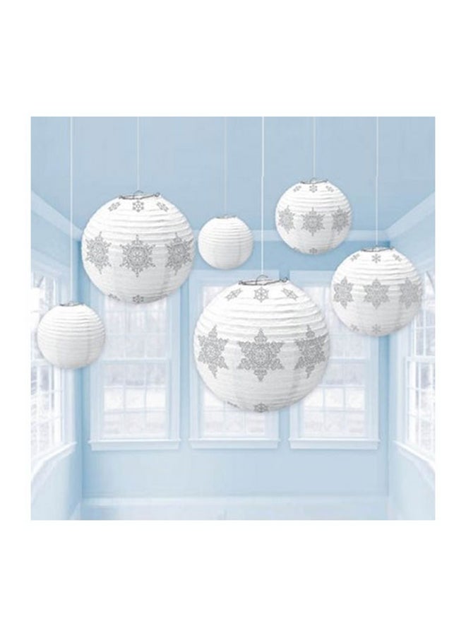 أمسكان فوانيس ورقية بتصميم نقوش الشتاء من 6 قطع