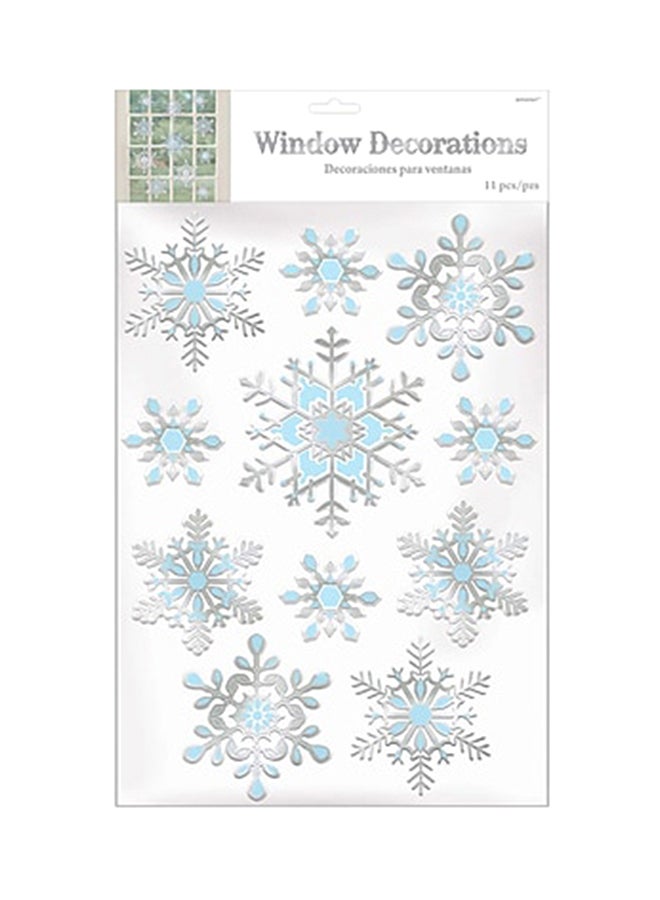 Amscan 11-Piece Snowflakes Window Decoration