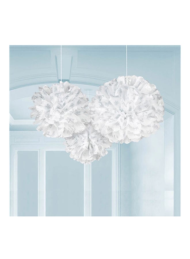 Amscan 3-Piece Decorative Hanging Fluffy Snowflakes Set