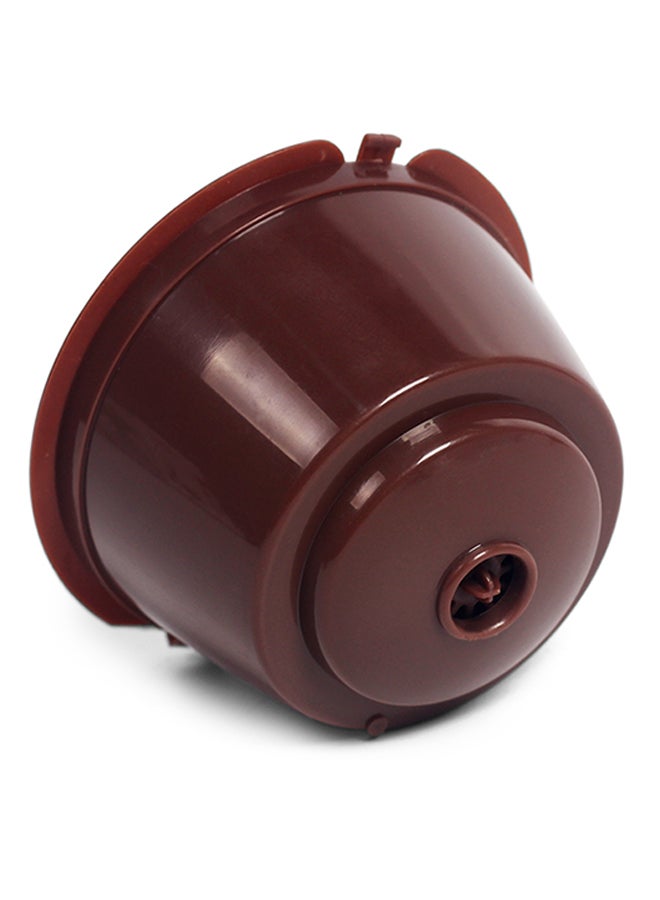 4-Piece Refillable Coffee Capsule With Spoon Brown 11×11×4cm - Image 2