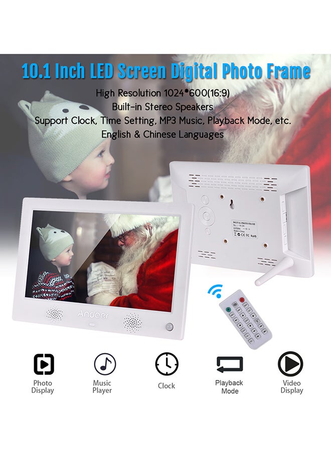 ANDOER LED Digital Photo Frame With Remote White  - Image 2