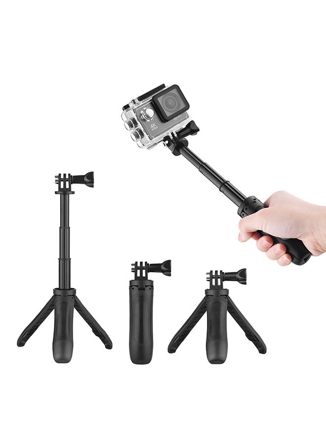 Generic - 2-In-1 Mini Selfie Stick/Tripod Stand For Action Camera Black - Image 1