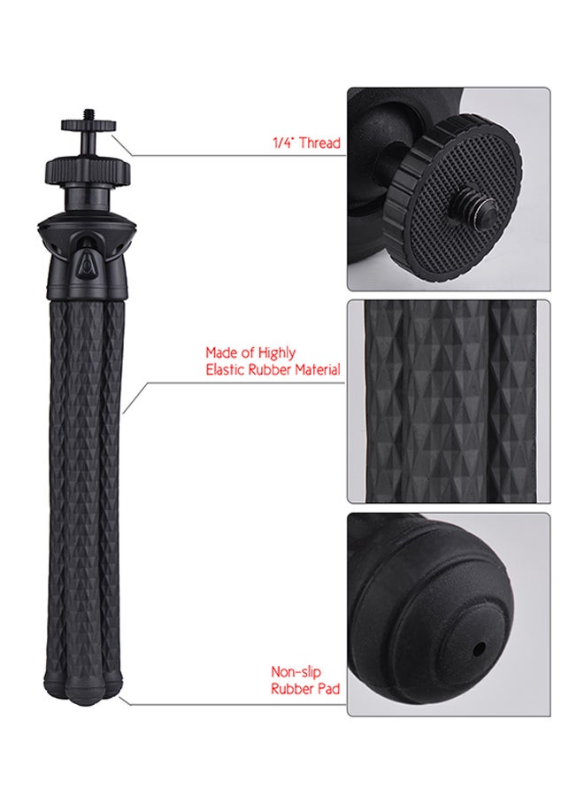 Generic Flexible Octopus Tripod Stand For DSLR/Action Camera Black  - Image 5