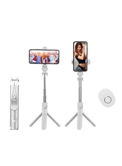 Generic 5-Section Extendable Mini Selfie Stick/Tripod Stand With Remote White  - Image 2