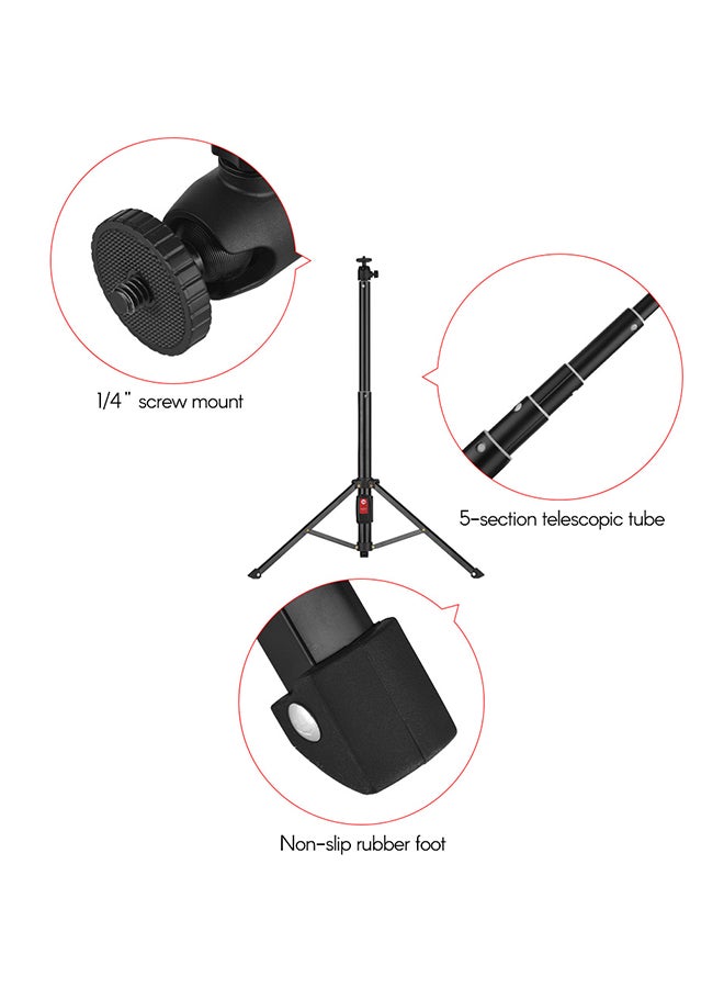 5-Section Extendable Mini Tabletop Tripod Black - Image 5