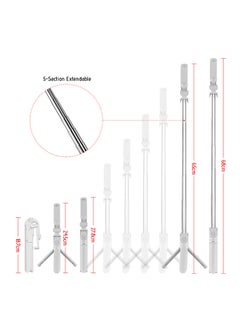 Generic 5-Section Extendable Mini Selfie Stick/Tripod Stand With Remote White  - Image 3