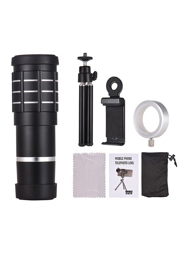 12x Optical Zoom Mobile Phone Telephoto Lens With Tripod Black  - Image 5