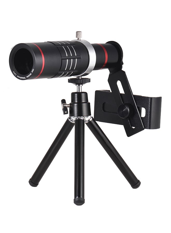 18x Optical Zoom Mobile Phone Telephoto Lens With Tripod Black  - Image 1
