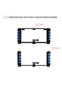 Generic Dual Handheld Grip Camera Stabilizer Black/Blue  - Image 2