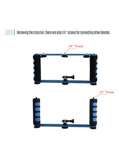 Generic Dual Handheld Grip Camera Stabilizer Black/Blue  - Image 4