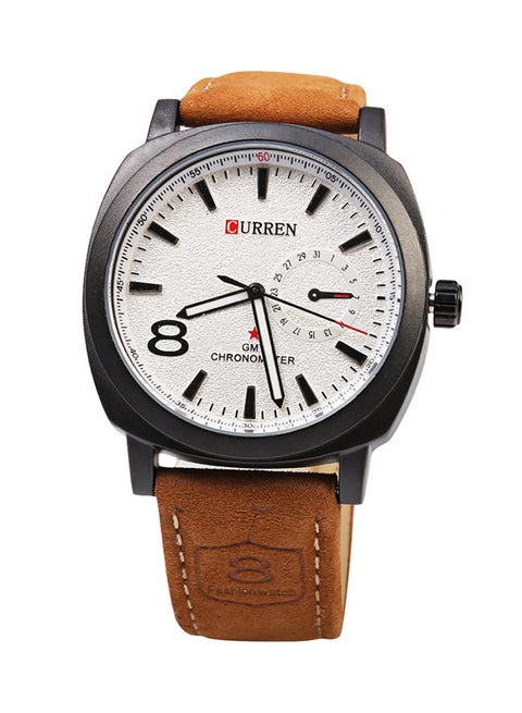 Water Resistant Analog Wrist Watch 8139 - 41 mm -Brown