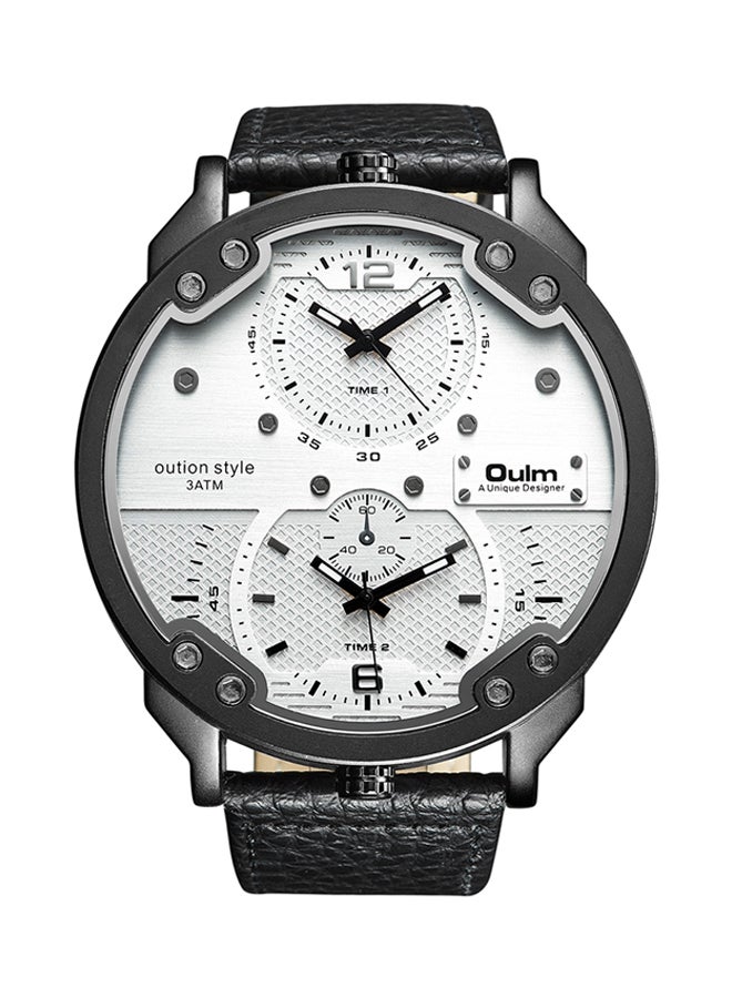 Oulm Men's Leather Analog Watch GET30490198  - Image 1