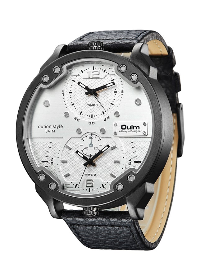 Oulm Men's Leather Analog Watch GET30490198  - Image 2