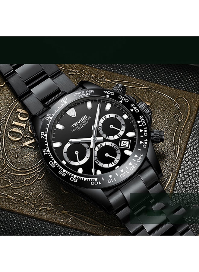 تيفيز ساعة يد بعقارب مقاومة للماء وسوار من الستانلس ستيل طراز T822A men - Image 2