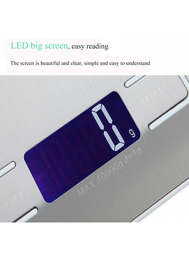 فوبيري ميزان رقمي للطعام مزود بشاشة LED فضي 5000جرام  - Image 3