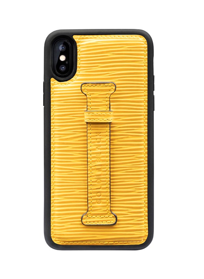 GOLD BLACK Protective Case Cover For Apple iPhone X/XS With Finger Holder Unico Yellow  - Image 1