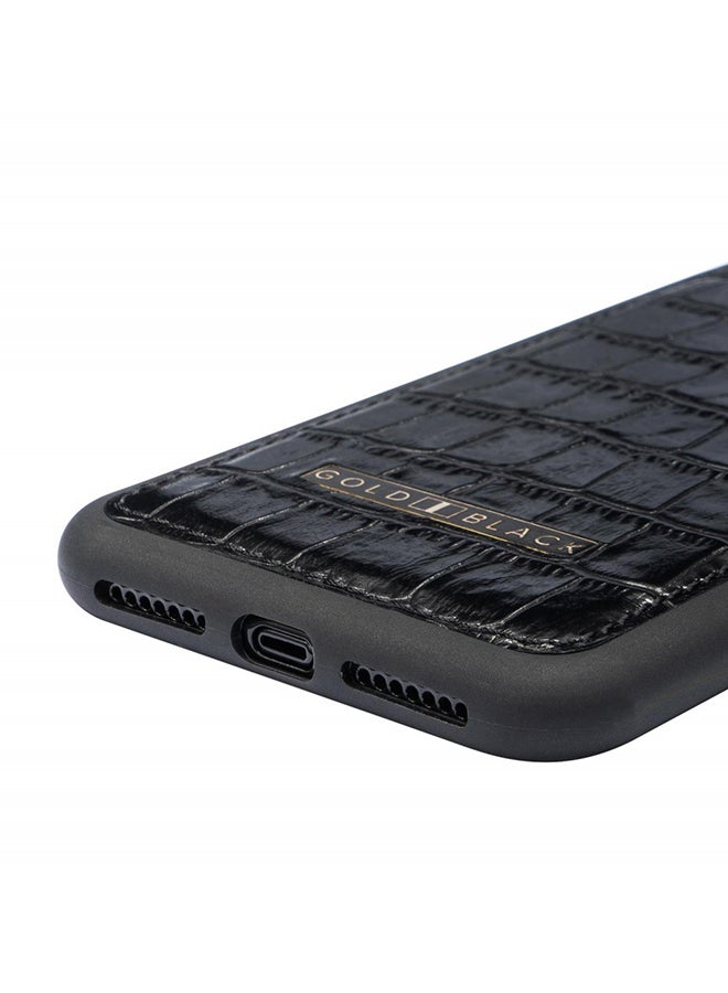 GOLD BLACK Protective Case Cover For Apple iPhone XS Max Croco Black  - Image 3