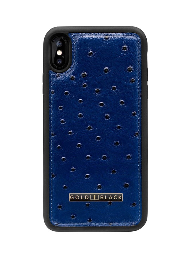 GOLD BLACK Protective Case Cover For Apple iPhone XS Max Ostrich Blue  - Image 1