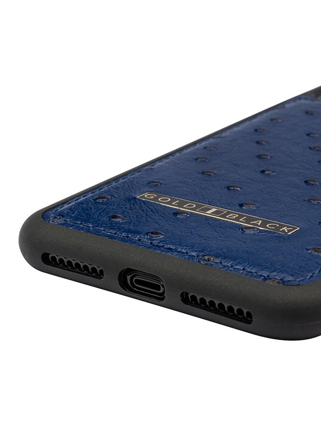 GOLD BLACK Protective Case Cover For Apple iPhone XS Max Ostrich Blue  - Image 2