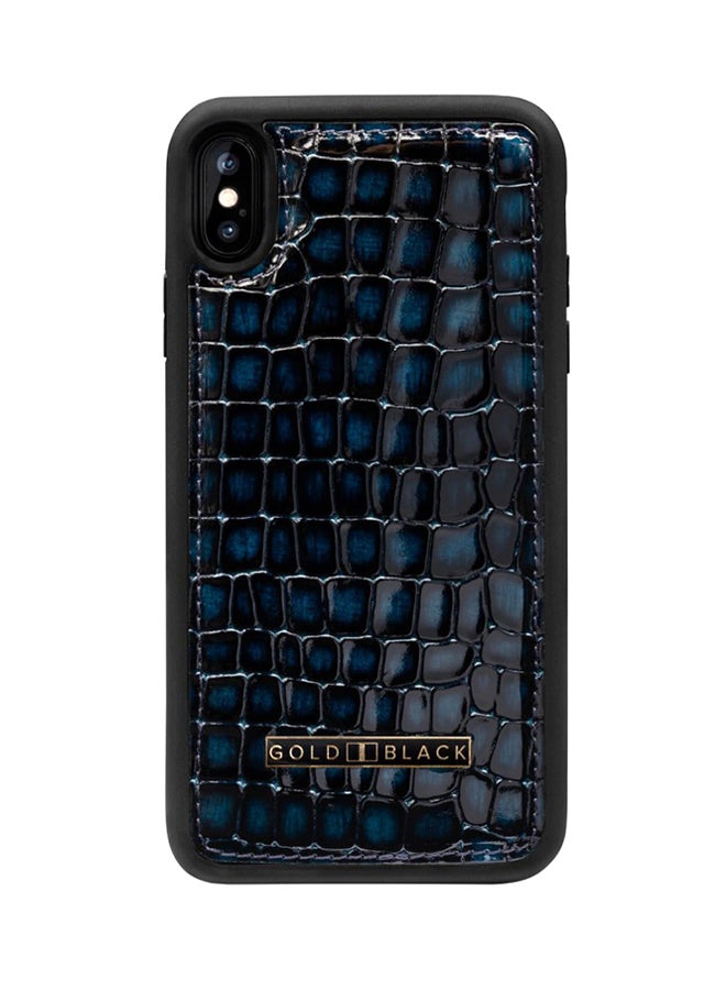 GOLD BLACK Protective Case Cover For Apple iPhone XS Max Camouflage Milano Blue  - Image 1