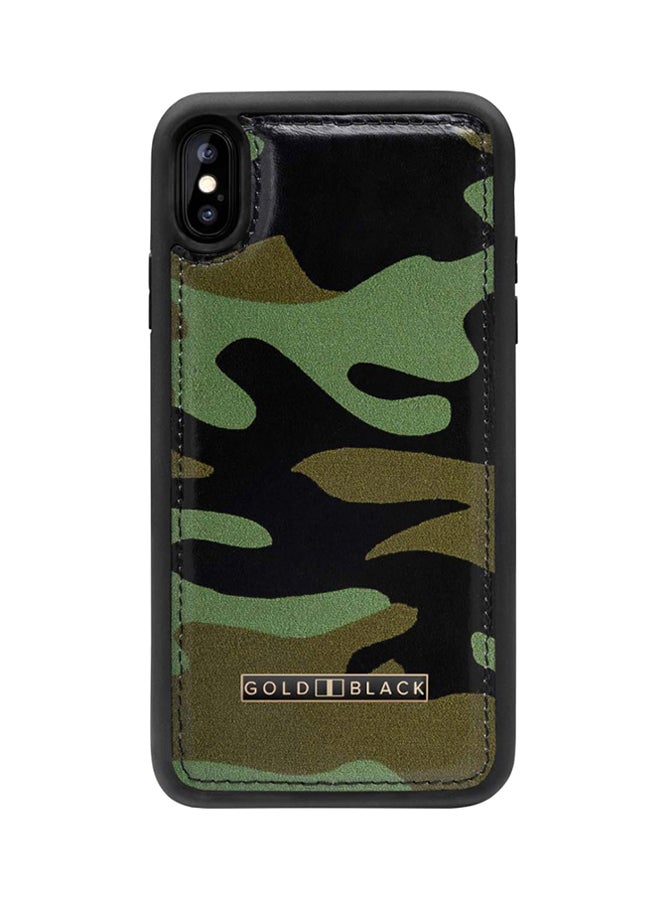 GOLD BLACK Protective Case Cover For Apple iPhone XS Max Camouflage Green  - Image 1